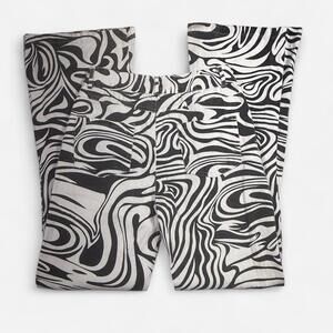 Nasty Gal Black & White Swirl Print Flared Pants Size M, Retro, Y2K, 100% Cotton